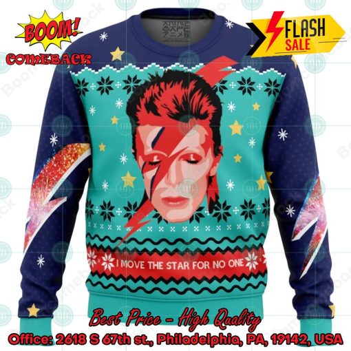 David Bowie I Move The Star For No One Ugly Christmas Sweater