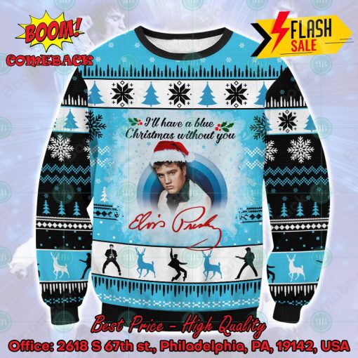 Elvis Presley I’ll Have A Blue Christmas Without You Ugly Christmas Sweater