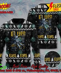Elvis Presley King Rock & Roll Black Ugly Christmas Sweater