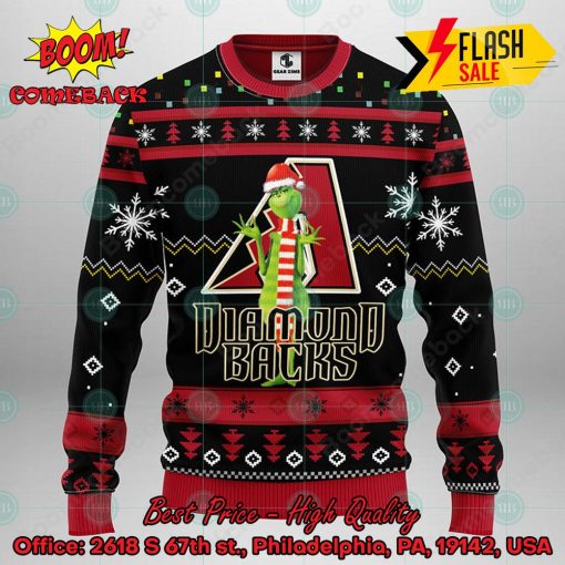 MLB Arizona Diamondbacks Grinch Santa Hat Ugly Christmas Sweater
