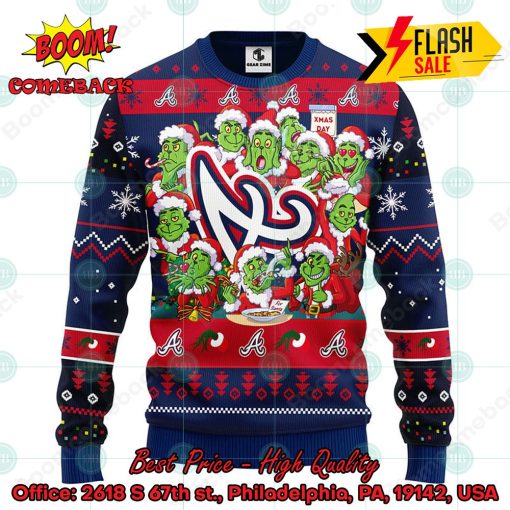 MLB Atlanta Braves 12 Grinchs Xmas Day Ugly Christmas Sweater