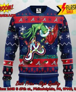 MLB Atlanta Braves Grinch Hand Christmas Light Ugly Christmas Sweater