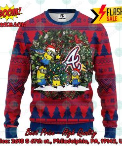 MLB Atlanta Braves Minions Christmas Circle Ugly Christmas Sweater