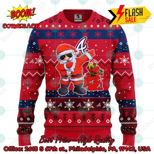 MLB Atlanta Braves Santa Claus Dabbing Ugly Christmas Sweater