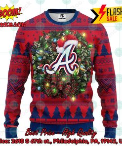 MLB Atlanta Braves Santa Hat Christmas Circle Ugly Christmas Sweater