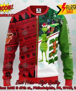 MLB Baltimore Orioles Grinch And Max Ugly Christmas Sweater