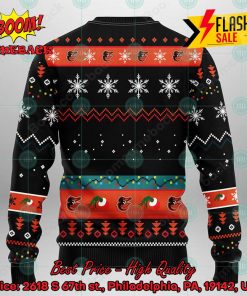 MLB Baltimore Orioles Grinch Hand Christmas Light Ugly Christmas Sweater