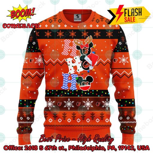 MLB Baltimore Orioles Mickey Mouse Ho Ho Ho Ugly Christmas Sweater