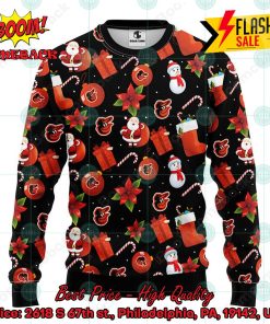 MLB Baltimore Orioles Santa Claus Christmas Decorations Ugly Christmas Sweater