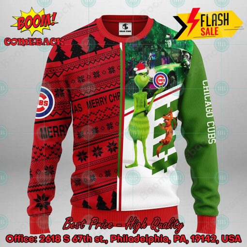 MLB Chicago Cubs Grinch And Max Ugly Christmas Sweater