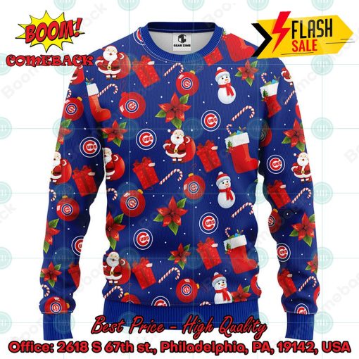MLB Chicago Cubs Santa Claus Christmas Decorations Ugly Christmas Sweater