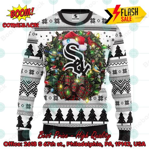 MLB Chicago White Sox Santa Hat Christmas Circle Ugly Christmas Sweater