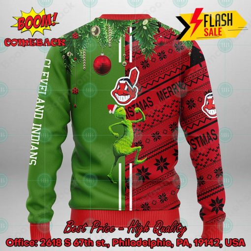 MLB Cleveland Guardians Grinch And Max Ugly Christmas Sweater