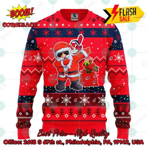 MLB Cleveland Guardians Santa Claus Dabbing Ugly Christmas Sweater