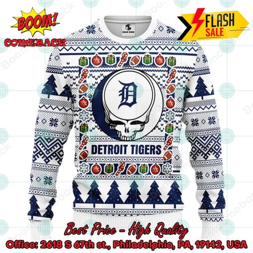 MLB Detroit Tigers Grateful Dead Ugly Christmas Sweater