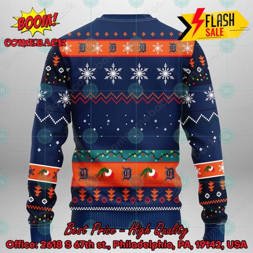 MLB Detroit Tigers Grinch Hand Christmas Light Ugly Christmas Sweater
