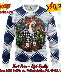 MLB Detroit Tigers Pug Candy Cane Ugly Christmas Sweater