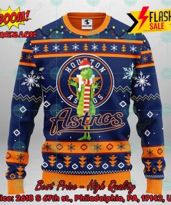 MLB Houston Astros Grinch Santa Hat Ugly Christmas Sweater