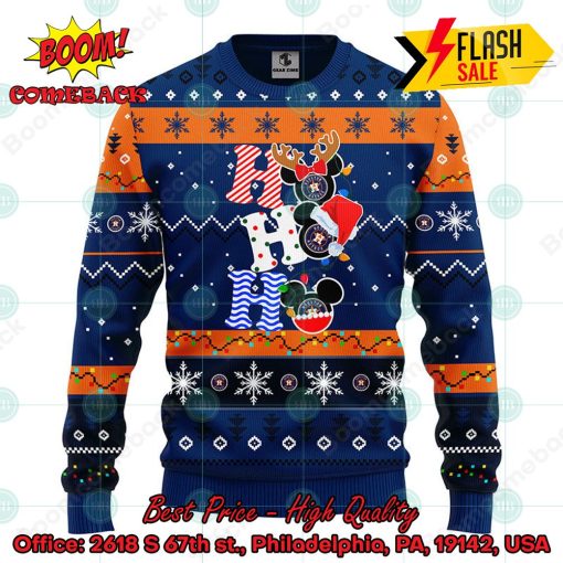 MLB Houston Astros Mickey Mouse Ho Ho Ho Ugly Christmas Sweater