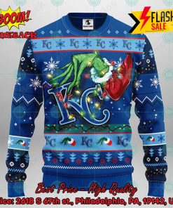 MLB Kansas City Royals Grinch Hand Christmas Light Ugly Christmas Sweater