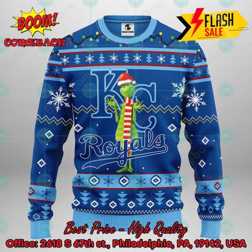 MLB Kansas City Royals Grinch Santa Hat Ugly Christmas Sweater