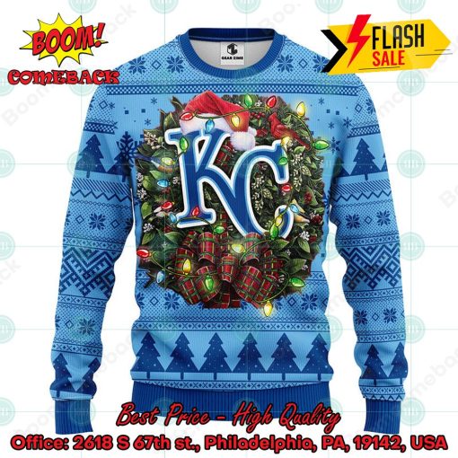 MLB Kansas City Royals Santa Hat Christmas Circle Ugly Christmas Sweater