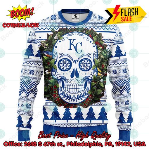 MLB Kansas City Royals Skull Flower Ugly Christmas Sweater