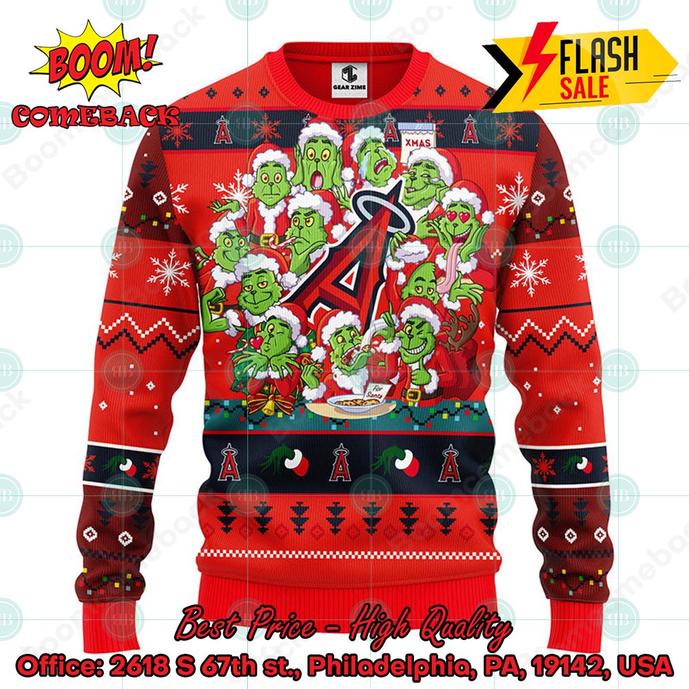 MLB Los Angeles Angels 12 Grinchs Xmas Day Ugly Christmas Sweater