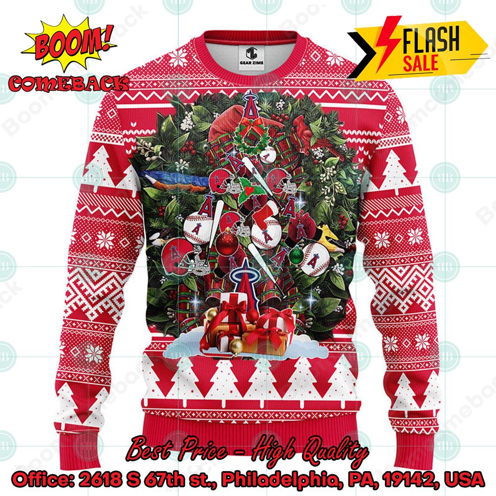 MLB Los Angeles Angels Groot Christmas Circle Ugly Christmas Sweater