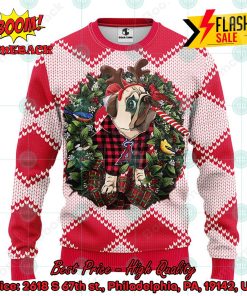 MLB Los Angeles Angels Pug Candy Cane Ugly Christmas Sweater
