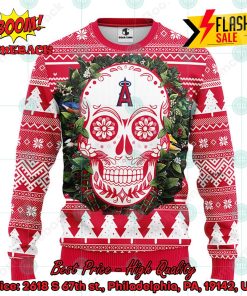 MLB Los Angeles Angels Skull Flower Ugly Christmas Sweater