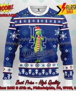 MLB Los Angeles Dodgers Grinch Santa Hat Ugly Christmas Sweater