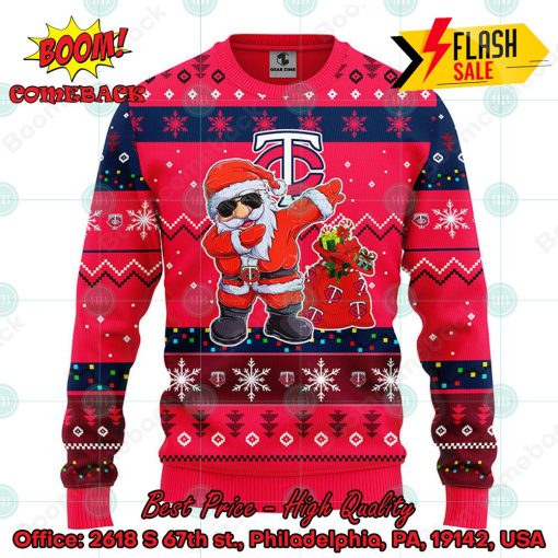 MLB Minnesota Twins Santa Claus Dabbing Ugly Christmas Sweater
