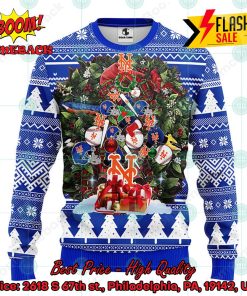 MLB New York Mets Helmets Christmas Gift Ugly Christmas Sweater
