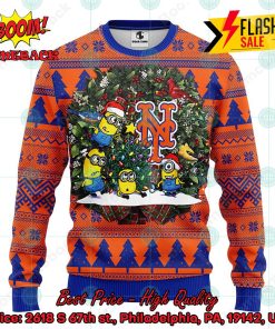 MLB New York Mets Minions Christmas Circle Ugly Christmas Sweater