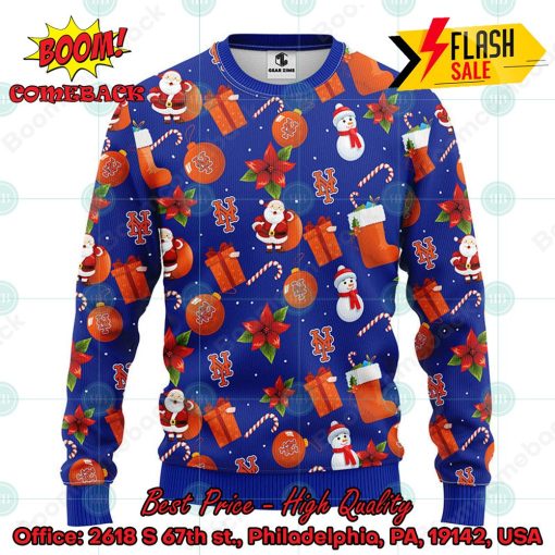 MLB New York Mets Santa Claus Christmas Decorations Ugly Christmas Sweater