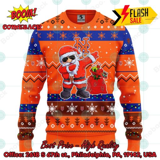 MLB New York Mets Santa Claus Dabbing Ugly Christmas Sweater
