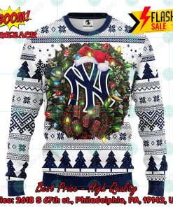 MLB New York Yankees Santa Hat Christmas Circle Ugly Christmas Sweater