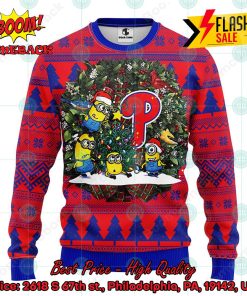 MLB Philadelphia Phillies Minions Christmas Circle Ugly Christmas Sweater