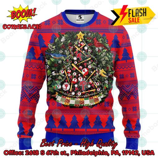MLB Philadelphia Phillies Xmas Tree Ugly Christmas Sweater