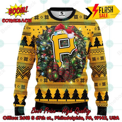 MLB Pittsburgh Pirates Santa Hat Christmas Circle Ugly Christmas Sweater