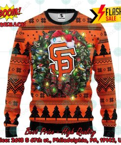 MLB San Francisco Giants Santa Hat Christmas Circle Ugly Christmas Sweater