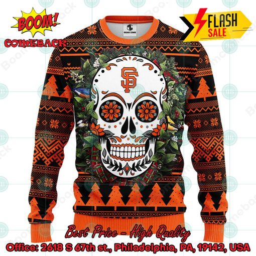 MLB San Francisco Giants Skull Flower Ugly Christmas Sweater