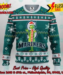 MLB Seattle Mariners Grinch Santa Hat Ugly Christmas Sweater