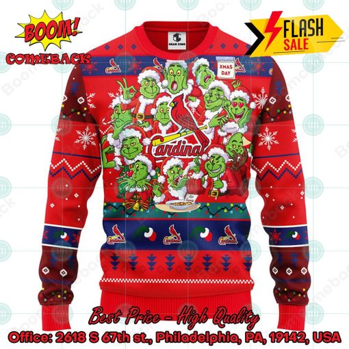 MLB St. Louis Cardinals 12 Grinchs Xmas Day Ugly Christmas Sweater