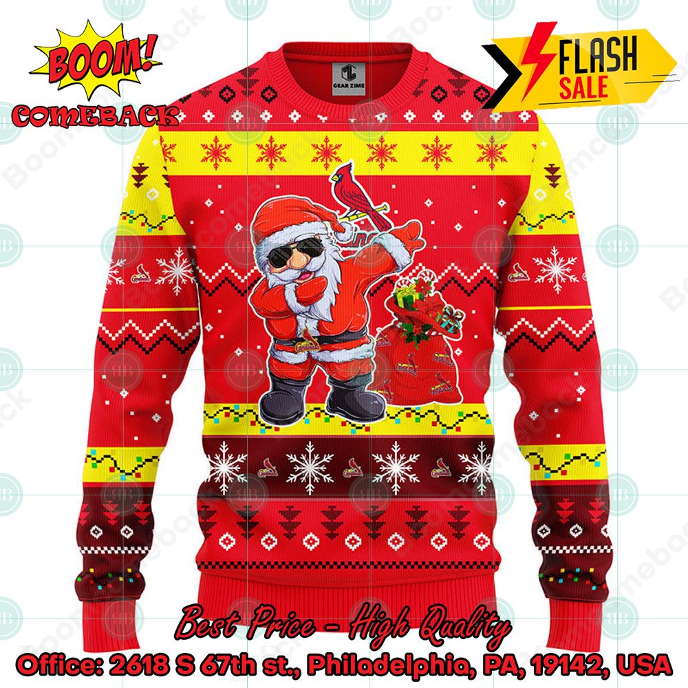 MLB St. Louis Cardinals Santa Claus Dabbing Ugly Christmas Sweater
