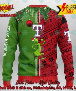 MLB Texas Rangers Grinch And Max Ugly Christmas Sweater
