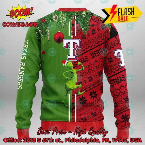 MLB Texas Rangers Grinch And Max Ugly Christmas Sweater