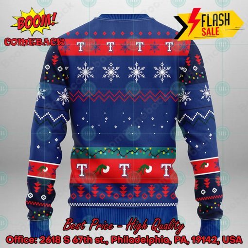 MLB Texas Rangers Grinch Hand Christmas Light Ugly Christmas Sweater
