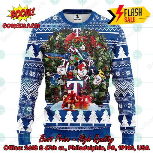 MLB Texas Rangers Helmets Christmas Gift Ugly Christmas Sweater